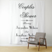 ブライダルカップルのシャワースクリプトフォトブース背景 タペストリー (インサイチュ)