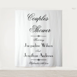 ブライダルカップルのシャワースクリプトフォトブース背景 タペストリー