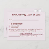 ブライダルカップルのシルエットハートサンドウェディングRSVP インビテーションポストカード (正面/裏面)