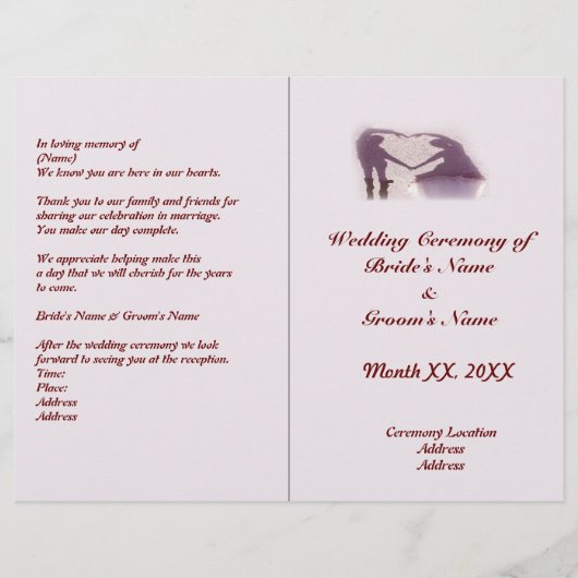 ブライダルカップルのシルエットハート結婚イン砂 (正面)