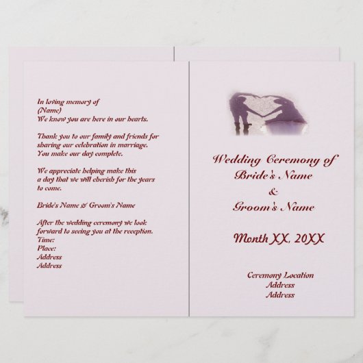 ブライダルカップルのシルエットハート結婚イン砂 (正面/裏面)