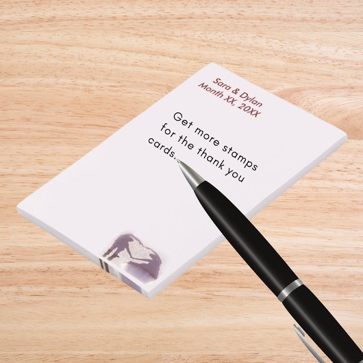 ブライダルカップルのシルエットハート結婚イン砂 ポストイット