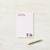 ブライダルカップルのシルエットハート結婚イン砂 ポストイット (デスク上)