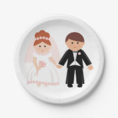 ブライダルカップル紙プレート ペーパープレート (正面)