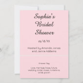 ブライダルガウンブライダルピンクワードスクランブルゲーム 招待状 (裏面)