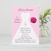 ブライダルガウンブライダルランチョン招待状- – ピンク 招待状 (スタンド正面)