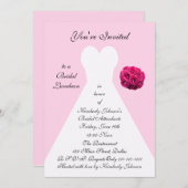 ブライダルガウンブライダルランチョン招待状- – ピンク 招待状 (正面/裏面)