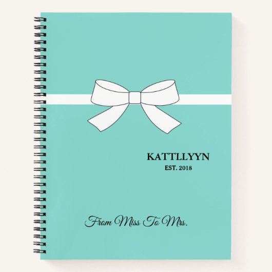 ブライダルキッチンシャワーパーソナルレシピティアラパーティー ノートブック (正面)