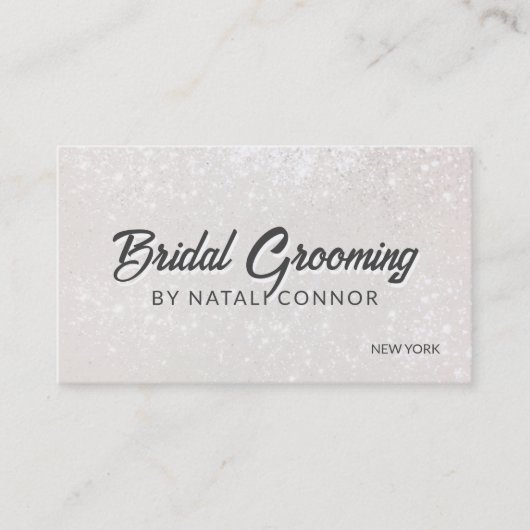 ブライダルグルーミンググエレガントレーソフトグリッター 名刺 (正面)