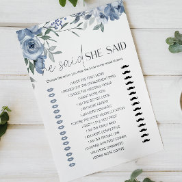 ブライダルゲーム彼は彼女はほこりっぽい青い花を言った