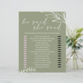 ブライダルゲーム彼は彼女はセージ緑の花を言った (スタンド正面)