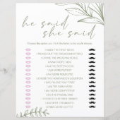 ブライダルゲーム彼は彼女はセージBohoの花を言った (正面)