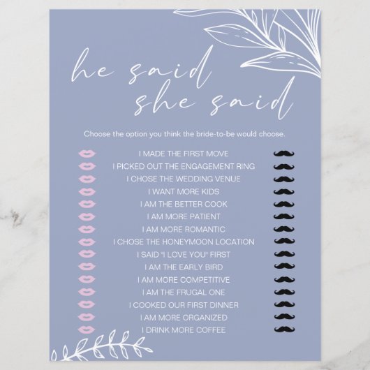 ブライダルゲーム彼は彼女はペリウィンクルの花を言った (正面)