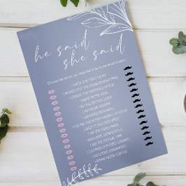 ブライダルゲーム彼は彼女はペリウィンクルの花を言った