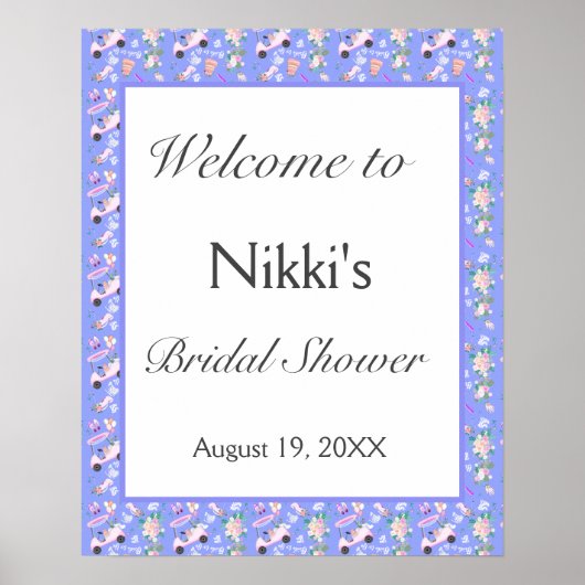 ブライダルゴルフカートブライダルシャワーへようこそ ポスター (正面)