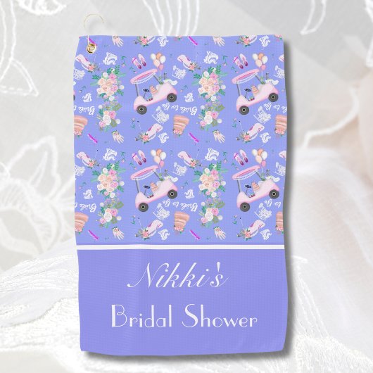 ブライダルゴルフブライダルシャワーシームレス模様 ゴルフタオル