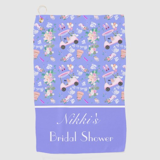 ブライダルゴルフブライダルシャワーシームレス模様 ゴルフタオル (正面)