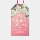 ブライダルシャワーあじさい花ひもライトピンク ギフトタグ (正面)