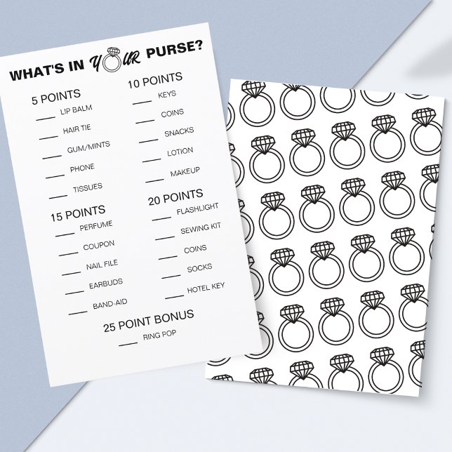 ブライダルシャワーあなたの財布の印刷可能なゲームに何がある (Exciting 'What's in Your Purse?' Game – A Fun Bridal Shower Icebreaker!)