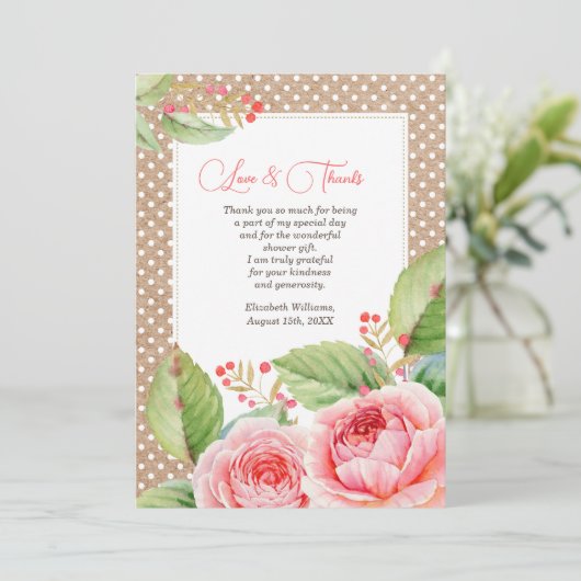 ブライダルシャワーありがとうカスタムフォトカード サンキューカード (スタンド正面)