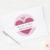 ブライダルシャワーありがとうハートPINK V001J14 ラウンドシール (封筒)