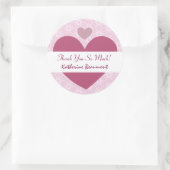 ブライダルシャワーありがとうハートPINK V001J14 ラウンドシール (バッグ)