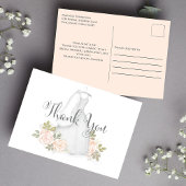 ブライダルシャワーありがとう書結婚道のドレス ポストカード