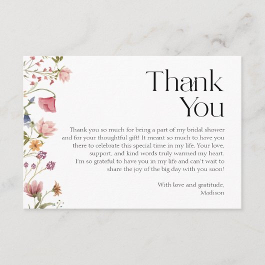 ブライダルシャワーありがとう エンクロージャーカード (正面)