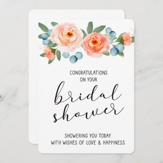 ブライダルシャワーおめでとうございます サンキューカード (正面/裏面)