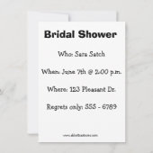 ブライダルシャワーおもしろいユーモア招待状 招待状 (裏面)