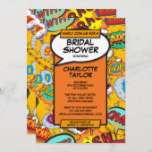 ブライダルシャワーおもしろいレトロ漫画帳 招待状 (正面/裏面)