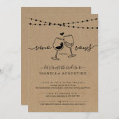 ブライダルシャワーおもしろい招待を誓う前にVino 招待状 (正面/裏面)