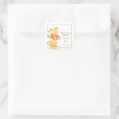 ブライダルシャワーお気に入りステッカー – 紅茶 スクエアシール (バッグ)