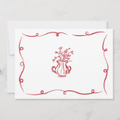 ブライダルシャワーお洒落手描き写真 招待状 (裏面)