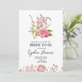 ブライダルシャワーお茶のパーティー時間とブリッド 招待状 (スタンド正面)