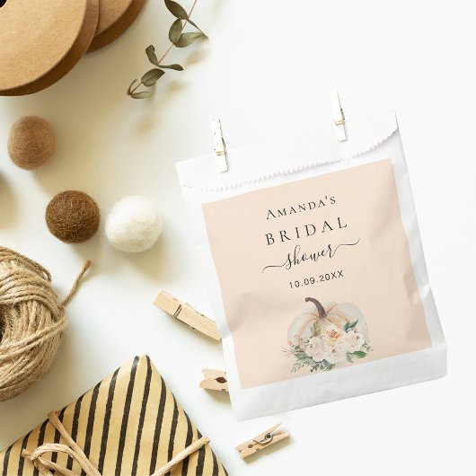 ブライダルシャワーかぼちゃクリーム赤面花 フェイバーバッグ