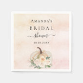 ブライダルシャワーかぼちゃバラ金ゴールドクリーム赤面 スタンダードカクテルナプキン (正面)