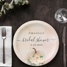 ブライダルシャワーかぼちゃバラ金ゴールドクリーム赤面 ペーパープレート