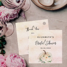 ブライダルシャワーかぼちゃ秋クリームバラ金ゴールド フェイバータグ