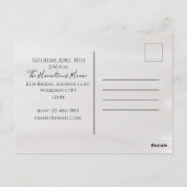 ブライダルシャワーかわいらしシンプル招待エレガント ポストカード (裏面)