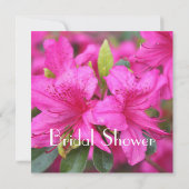 ブライダルシャワーかわいらしピンクのツツジの花 招待状 (裏面)