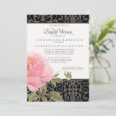 ブライダルシャワーかわいらしフラワーペニー鉄柵アート 招待状 (スタンド正面)