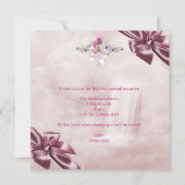 ブライダルシャワーかわいらしホワイトピンクギフトフローラバラ 招待状 (裏面)
