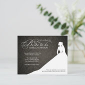 」ブライダルシャワーがあるエレガントで黒い及び白人の「花嫁 招待状 (スタンド正面)