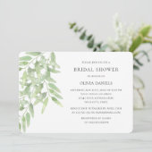 ブライダルシャワーとオリーブの枝。緑の庭 招待状 (スタンド正面)