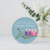 ブライダルシャワーとフクロウカップルのブランチ 招待状 (スタンド正面)