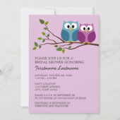 ブライダルシャワーとフクロウカップルのブランチ 招待状 (正面)