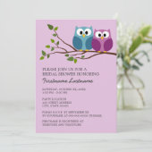 ブライダルシャワーとフクロウカップルのブランチ 招待状 (スタンド正面)