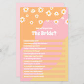 ブライダルシャワーどのように花嫁のゲームを知っている (正面/裏面)