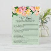 ブライダルシャワーどのように花嫁のゲームを知っている 招待状 (スタンド正面)